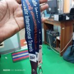 Close-up of 2 cm wide ribbon used for ID card attachment