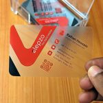Minimalist-transparent-plastic-visiting-card-with-bold-typography-and-clean-layout