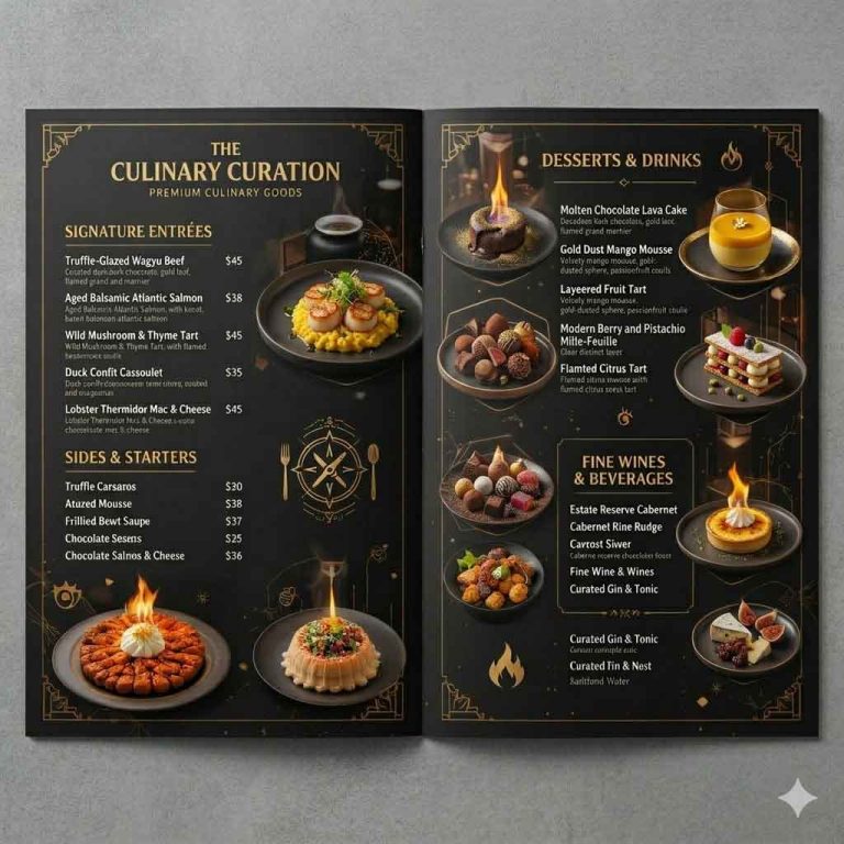 Restaurant menu book print online