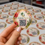 1 inch round custom sticker printing for product packaging and branding