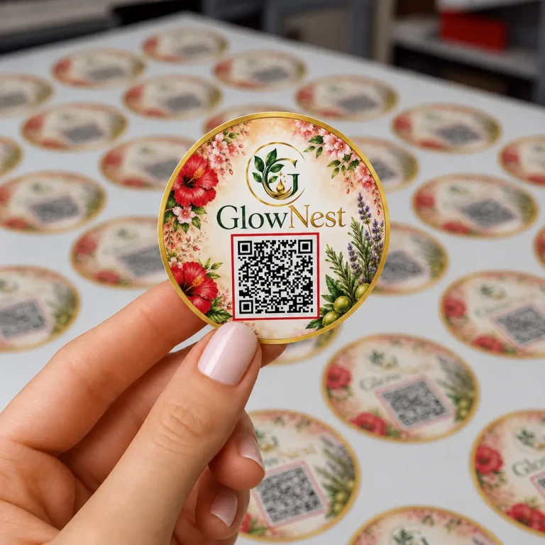 1 inch round custom sticker printing for product packaging and branding